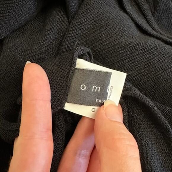 Amber Cashmere Black Longline Cardigan Sweater Coatigan Small Korea Minimalist‎ - Picture 2 of 11